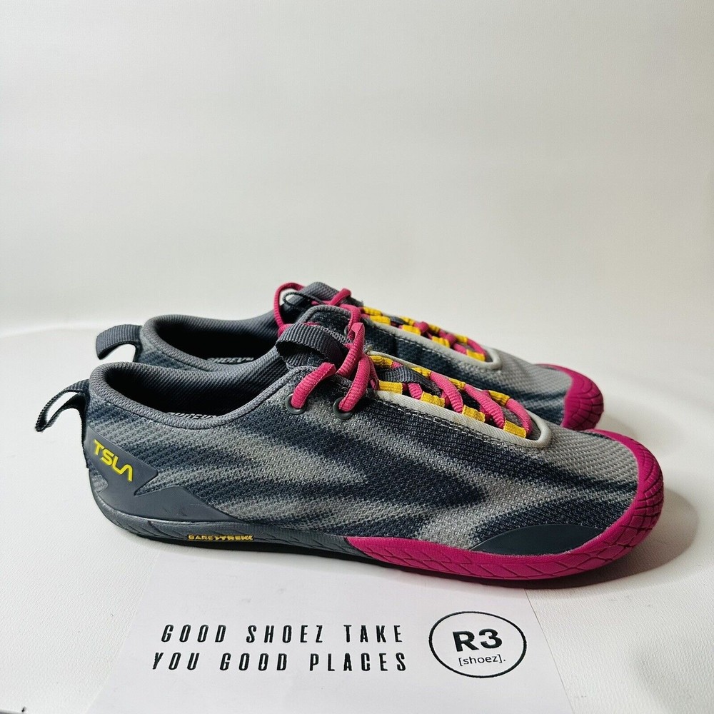 Tesla Bare Trek Trail Running Shoes Gray Pink Women’s Size 8 Barefoot